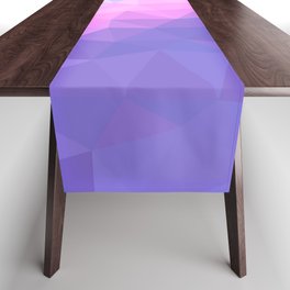 Pastel Aqua, Pink and Purple Geometric Abstract Artwork   Table Runner