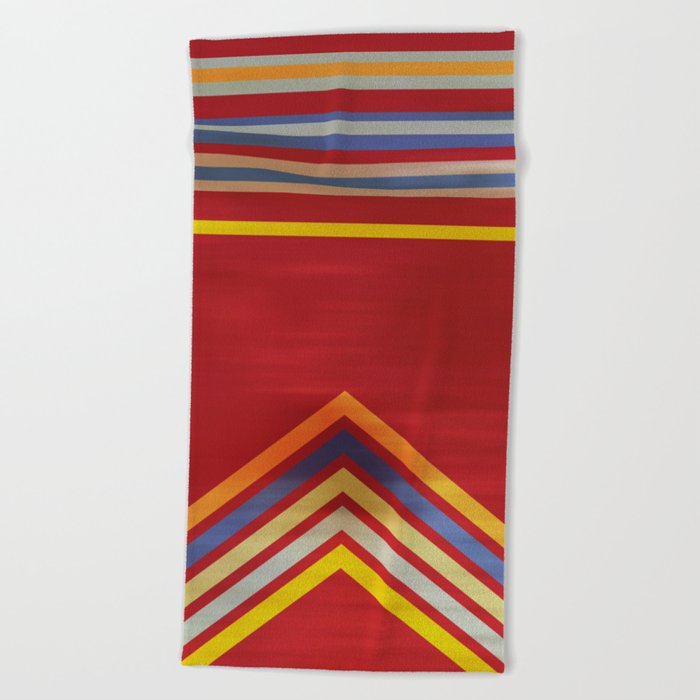 Stripes and Chevrons Ethic Pattern Beach Towel