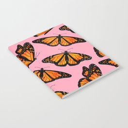 Monarch Butterfly Pattern-Pink Notebook