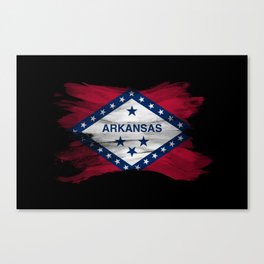 Arkansas state flag brush stroke, Arkansas flag background Canvas Print