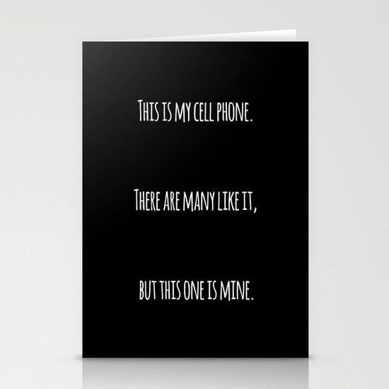 Cell Phone Cover Black Stationery Cards