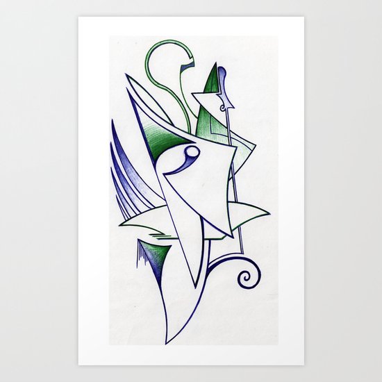 Blue Green Art Print