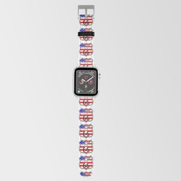 Route 66 Highway Sign With Flag Apple Watch Band