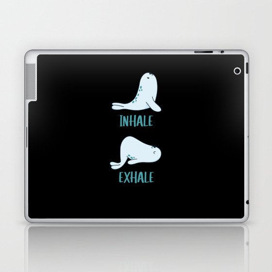 Seal Yoga Cute Seal Sport Inhale Exhale Laptop & iPad Skin