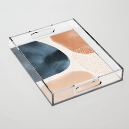 Earthy Abstract Watercolor Pattern Acrylic Tray
