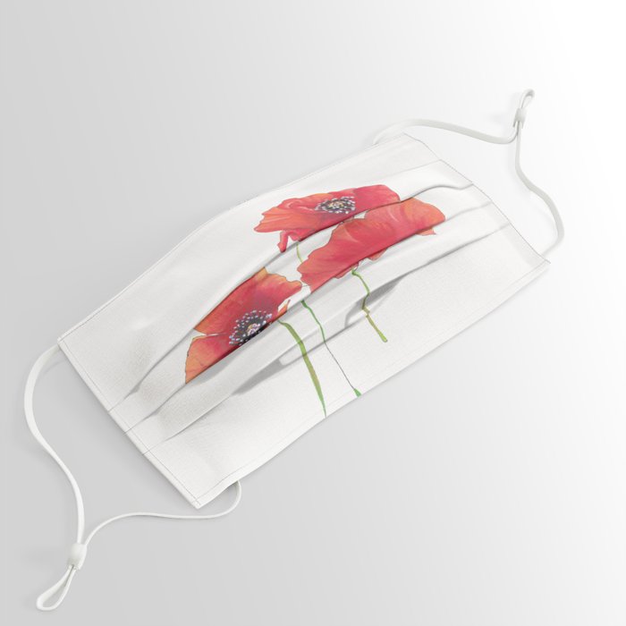 Red Poppies Face Mask