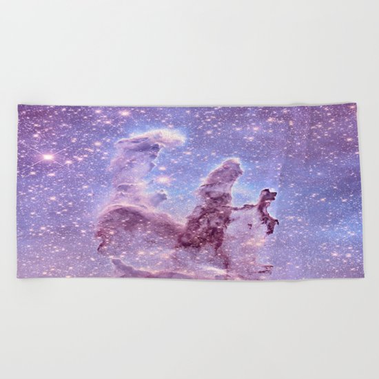 Subtle Space : Pillars of Creation Nebula Beach Towel
