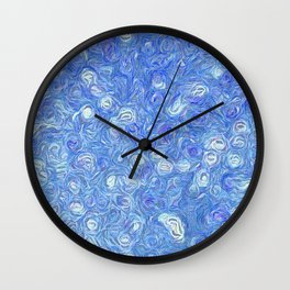 Whirlygig - pretty blue abstract pattern; digital painting Wall Clock