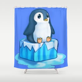 Penguin on Ice Shower Curtain