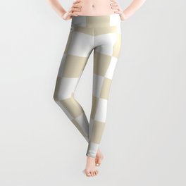 Checkered - White and Pearl Brown Leggings