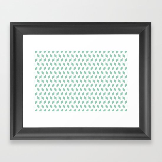 rhombus bomb in grayed jade Framed Art Print
