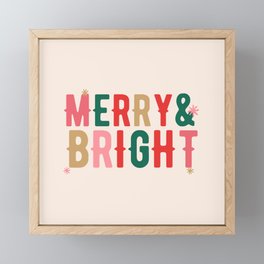 Merry and Bright, Christmas Art Framed Mini Art Print