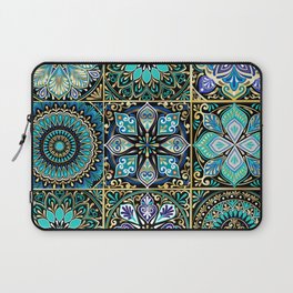 Colorful floral seamless pattern from squares Laptop Sleeve