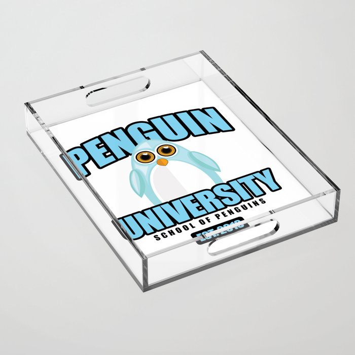 Penguin University - Blue Acrylic Tray