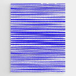 Natural Stripes Modern Minimalist Pattern in Electric Blue Jigsaw Puzzle
