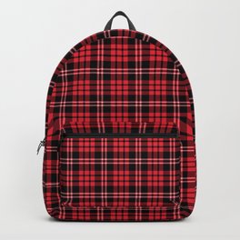 Red & Black Tartan Plaid Pattern Backpack