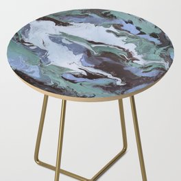 Blue and Green Marble Side Table