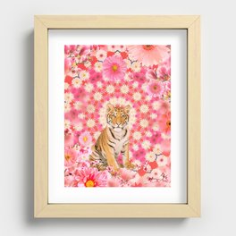 Exotic Floral Tiger Recessed Framed Print