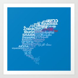 Shark in Different Languages Art Print