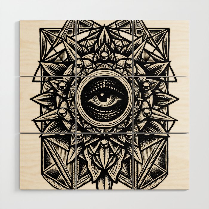 Sacred Geometry Seraphim Star Mandala White Wood Wall Art