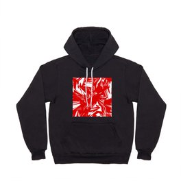 Red and White Abstract Brush Texture Pattern Hoody