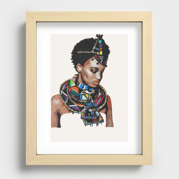 african masai Recessed Framed Print
