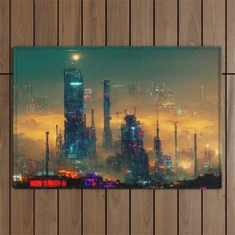 Postcards from the Future - Nameless Metropolis Outdoor Rug