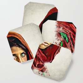 Afghan Girl - Sharbat Gula Painting Coaster