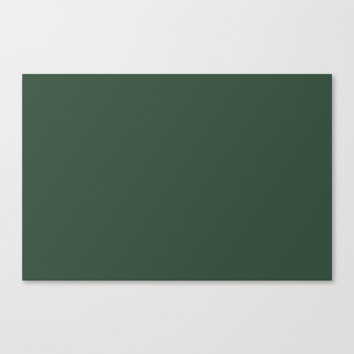 Dark Green Solid Color Pantone Greener Pastures 19-6311 TCX Shades of Green Hues Canvas Print