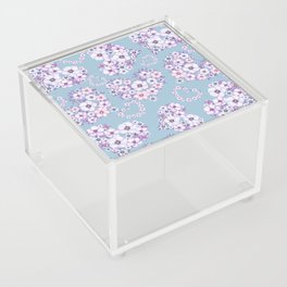 Blush Blue Lilac Lavender Pink Valentine Floral Hearts Acrylic Box