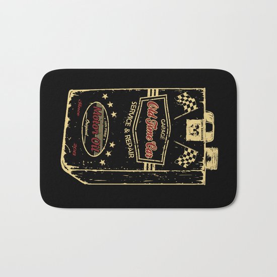 Old Time Car Oil Can Bath Mat