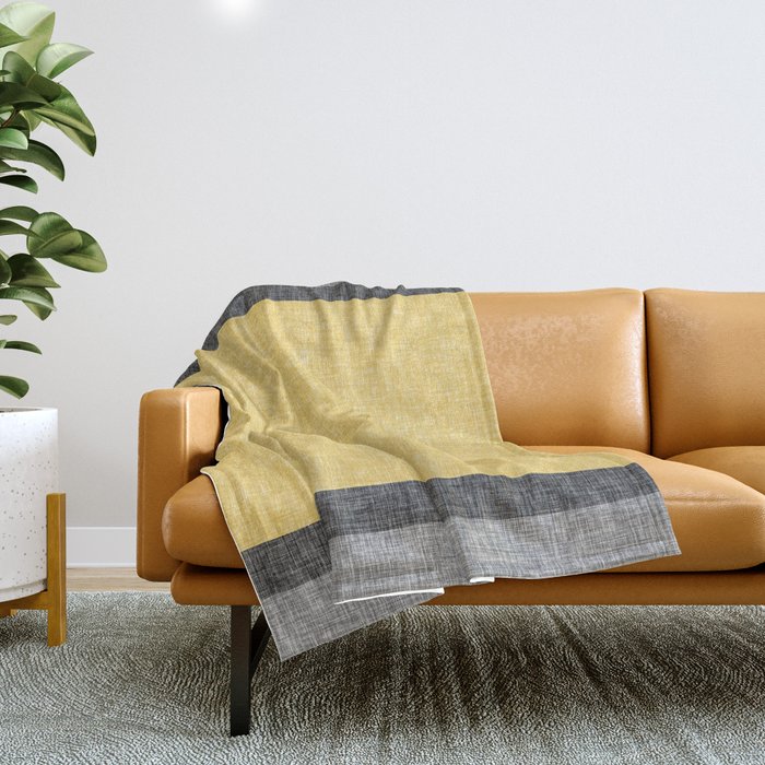 Yellow grey sales throw blanket