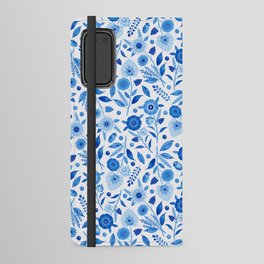 Sky blue folk florals Android Wallet Case