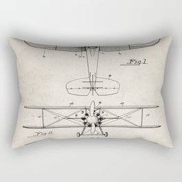 Biplane Patent - Aviation Art - Antique Rectangular Pillow