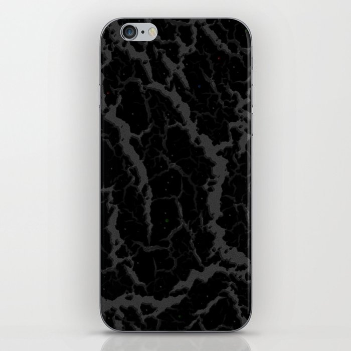 Cracked Space Lava - Black iPhone Skin