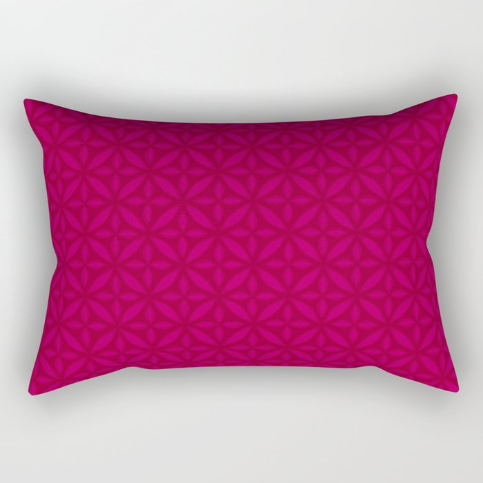 Retro Pattern Dark Raspberry Rectangular Pillow