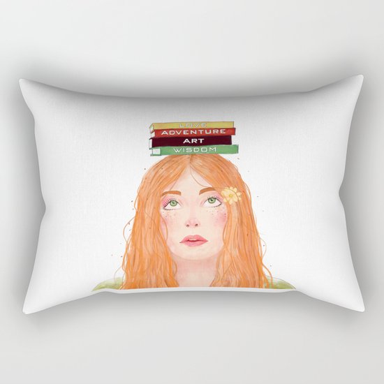 Book girl 02 Rectangular Pillow