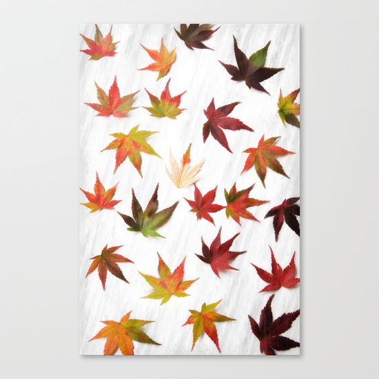 AUTUMN LEAVES PATTERN #2 #decor #art #society6 Canvas Print