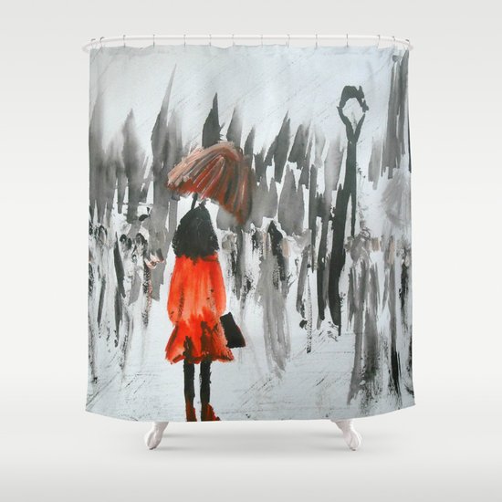The Girl In The Red Rain Coat Part 3 Fine Art Acrylic Painting