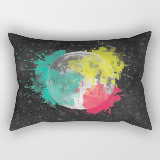 Moon + Neon Rectangular Pillow