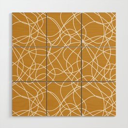 Dark Orange and White Scribble Mosaic Pattern Pairs DE 2022 Popular Color Alameda Ochre DET482 Wood Wall Art