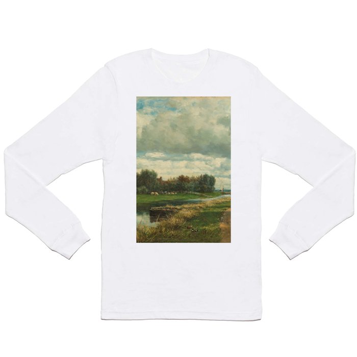 Landscape in the Environs of The Hague - Willem Roelofs (I) (1870-1875) Long Sleeve T Shirt