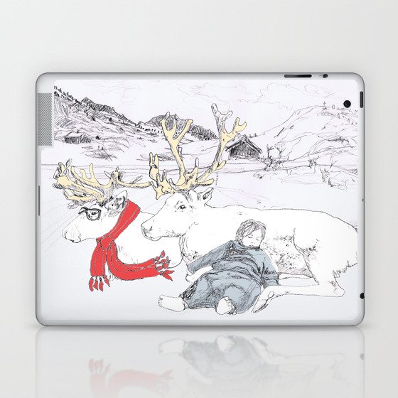 Reindeer in a scarf Laptop & iPad Skin