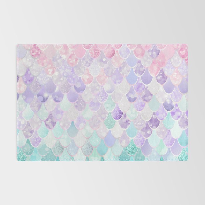 Cute Mermaid Pattern, Light Pink, Purple, Teal