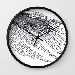 Psalm 91 Wall Clock | Drawing, Wing, White, Pattern, Psalm91, Black, Jaycejvr, Writing, Black and White 