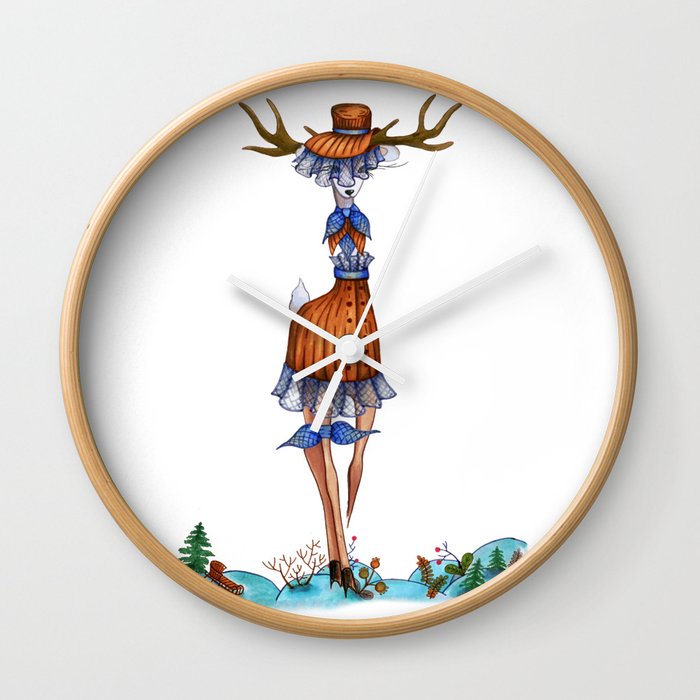 Fashion Christmas Deer 9 Wall Clock