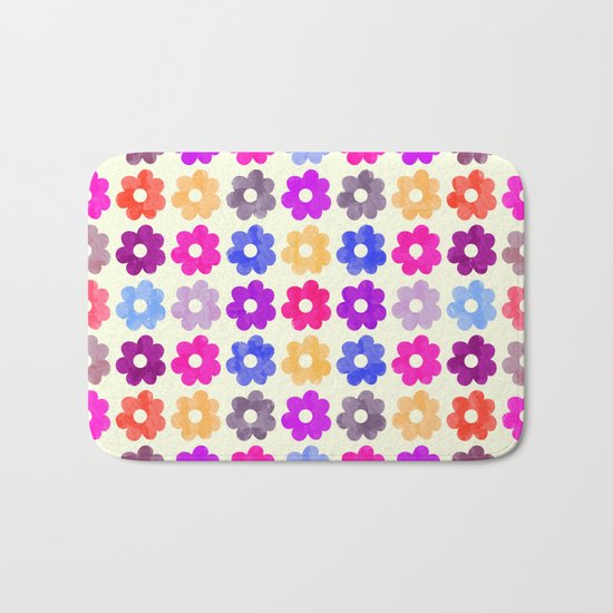 Colorful Floral Pattern II Bath Mat