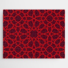Red Color Arab Square Pattern Jigsaw Puzzle