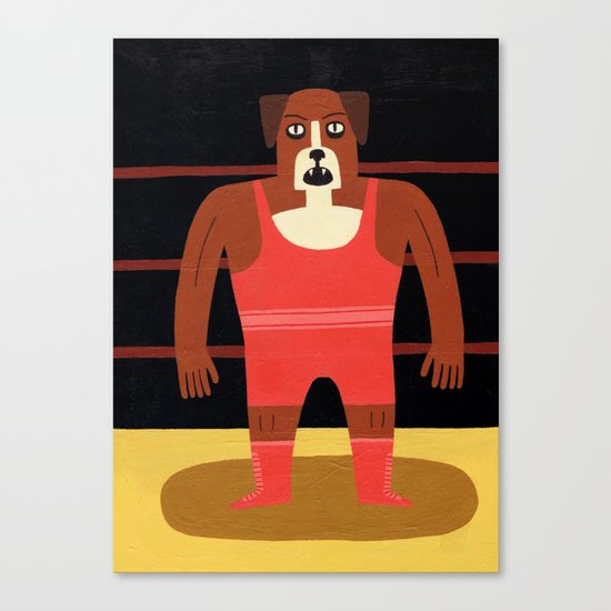 Dog Wrestler Canvas Print