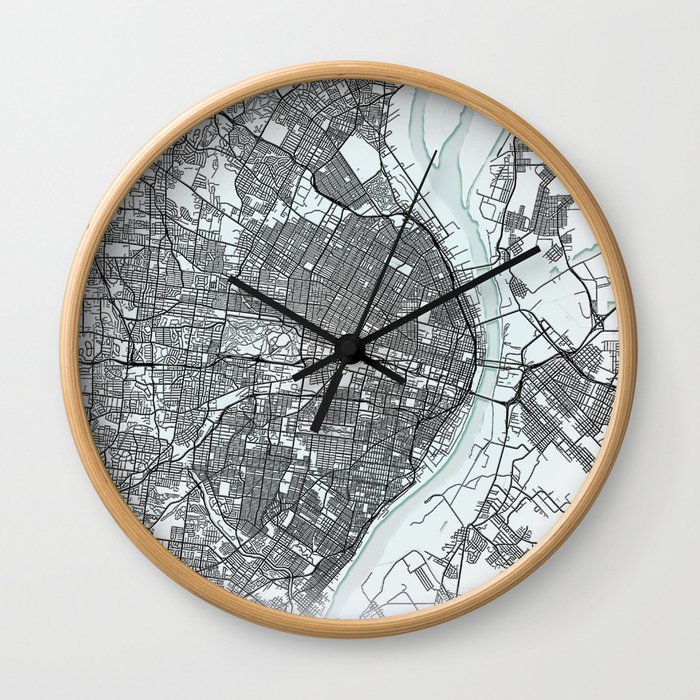 St Louis MO USA White City Map Wall Clock